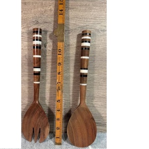 Ensemble de couverts élégants en bois naturel pour la maison et l'hôtel, comprenant des fourchettes et des ustensiles de cuisine uniques - Product Image 4