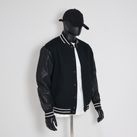 Blousons universitaires unisexes en chenille brodée, coupe-vent chauffants, style streetwear hivernal, avec manches en cuir, personnalisables, pour le baseball et le collège