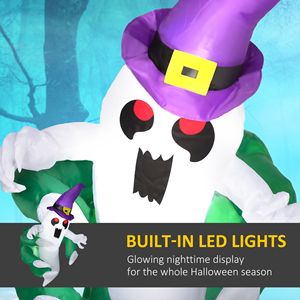 Adesivo Gonfiabile per Finestra a Forma di Fantasma di Halloween, 3,9 Piedi, con Display LED, Decorazioni per Giardino e Interni/Esterni - Product Image 4