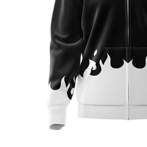 Cagoule unisexe d'hiver à fermeture éclair intégrale, douce et chaude, 100 % coton, avec logo personnalisé brodé, style streetwear, double couche, teinte unie - Product Image 3
