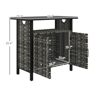 Mobiletto Rustico in Rattan con Design Chiudibile a Chiave - Product Image 4