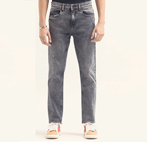 Jean en denim respirant et tendance 2023 avec patchs en cuir, étiquette personnalisée, coupe ample style cowboy - Product Image 6
