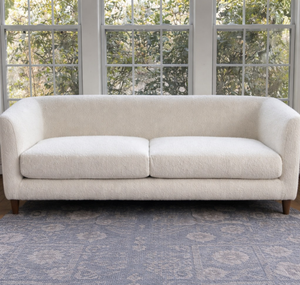 Canapé 3 places en velours blanc avec cadre en bois, chaise longue et causeuse en tissu rembourré pour salon - Product Image 6