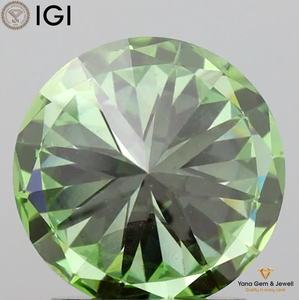 Diamant de laboratoire CVD de 4,00 carats avec certificat IGI, 10,30 mm pour bague spéciale, coupe ronde, clarté VS1, couleur vert vif fantaisie - Product Image 3