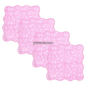 Magnifiques sets de serviettes de table en coton imprimées à la main, personnalisables, avec bordures festonnées brodées, motifs floraux indiens assortis - Product Image 1