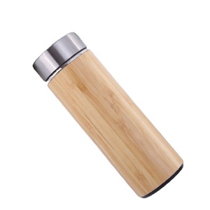 Termo de Bambú con Nombre Grabado, Logotipo OEM, Botella de Vacío Multitamaño para Oficina, Viajes y Picnic - Product Image 1