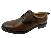 Dlords Christofer – Chaussures Richelieu marron en cuir véritable pour homme, à bout pointu, à lacets, respirantes, doublure en peluche, logo embossé, pour le bureau et la carrière