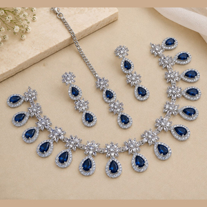 Ensemble collier et boucles d'oreilles plaqué or pour femme JeweleMarket, style ethnique, idéal pour mariage ou fête - Product Image 1