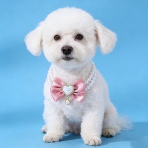Collier fantaisie pour chien et chat avec nœud papillon et pendentif cœur, bijou de mariage pour chat, collier pour chat avec pendentif cœur pour chates - Product Image 3