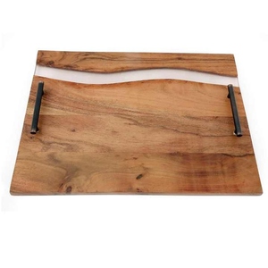 Bandeja de Servir de Madera y Resina Epoxi Hecha a Mano de Lujo, Bandeja Decorativa Premium para Servir Alimentos en el Hogar o Restaurante con Logotipo Personalizado - Product Image 6