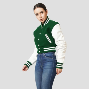 Veste courte en tricot bleu marine pour femme, manches longues, col rond, fermeture boutonnée, couleur unie, bordure contrastée, vêtement d'extérieur décontracté - Product Image 4