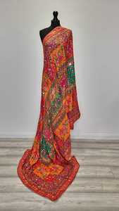 <b>Wedding</b> Wear Mirror <b>Shawls</b> Fashion Scarves & Hijabs Elegant Traditional Embroidery Festive Party Wear Women Wholesale Clothing - Product Image 4