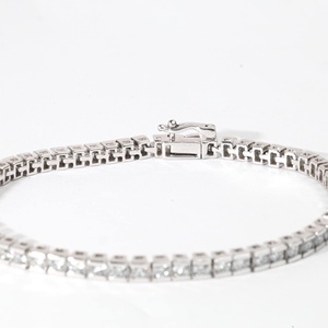 Pulsera de tenis con diamante de laboratorio de media engaste redondo brillante de 4.40 CT, oro macizo de 10K, 14K, 18K, color DEF VVS, joyería fina de lujo - Product Image 3