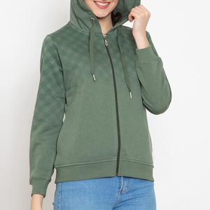 Sudaderas con capucha de moda para mujer con cremallera 2026 al por mayor OEM personalizadas de algodón polar ajustadas con cremallera completa, sudaderas con capucha elegantes estilo streetwear - Product Image 4