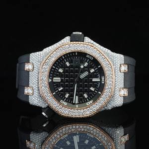 Reloj de Diamantes Moissanite para Hombre con Esfera Redonda de Lujo Personalizada con Función de Fecha Automática, Nuevo Reloj Mecánico de Moda - Product Image 3