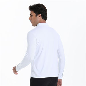 เสื้อโปโลขี่ม้าผู้ชายสีขาว แขนยาว ผ้าตาข่ายเต็มตัว - Product Image 2