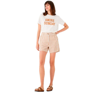 กางเกงขาสั้นลำลองลายสก็อตเอวยางยืดสแปนเด็กซ์/โพลีเอสเตอร์สูง รุ่น Patch House Summer Casual สำหรับใส่พักผ่อน/ชุดนอน/ไปทะเล สไตล์ Y2K มีกระเป๋า - Product Image 2