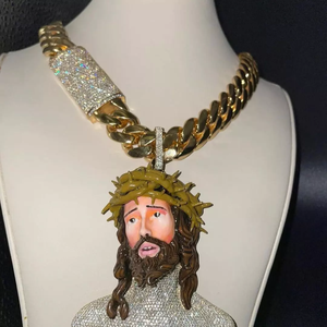 Colgante de Moissanita Jesús Personalizado de Alta Calidad, Joyería de Plata 925 de Diseño Moderno Hip Hop - Product Image 1