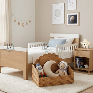 Boîte de rangement tissée à la main pour enfants, en forme de fleur, à bords festonnés, pour la décoration de chambre d'enfant, fabricant vietnamien, vente en gros - Product Image 3