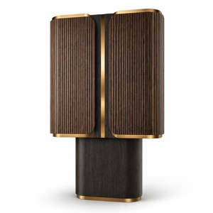 Meuble Bar Moderne Luminara Reserve avec Panneaux Personnalisables, Finition Peinture PU, Écologique, Durable, Compartiments en Acier Inoxydable - Product Image 4