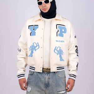 University Custom Long Front Varsity Jacket Men's Winter Baseball Jacket Custom Colors 100% Cotton Waterproof Windproof - Product Image 6