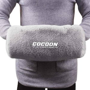 Gray Fuzzy Sports <b>Hand</b> <b>Warmer</b> Pouch Durable Winter Sports Support Thermal Fleece Muff Sleeve Adjustable Belt Football Outdoor - Product Image 3