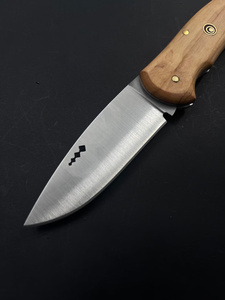Handmade Natural Wood Grain Handle Industrial Grade Stainless Steel Bushcraft Folding Pocket Knife Drop Point Blade <b>3</b>-Year - Product Image 2