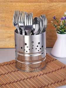 Stainless Steel Cylindrical <b>Kitchen</b> <b>Utensil</b> <b>Holder</b> With Perforated Design <b>For</b> Storage And Organization In Modern <b>Kitchen</b> - Product Image 6