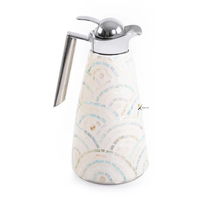 Elegante Termo Clásico Ecológico Hecho a Mano con Nácar y Acero Inoxidable, Aislamiento de 6-12 Horas para Bebidas Frías/Calientes, Ramadán, Eid