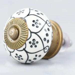Wholesale Ceramic Door Knobs Unique Black Furniture Cupboard Pulls Flower Cute Drawer Modern <b>Kitchen</b> <b>Hardware</b> 3.81 cm CK-1097 - Product Image 1
