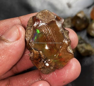 Opale naturelle Welo Fire d'Éthiopie, 29.39 x 24.11 mm, 43.02 x 37.01 mm, fantaisie, huileuse, brute, pierre précieuse de qualité, certifiée par un tiers, pour le bricolage - Product Image 5