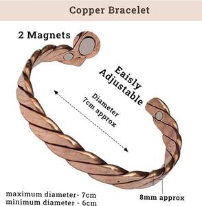 Bracelet manchette en cuivre pur à 99,9 %, fait main, gravé, design moderne antique, magnétique pour l'arthrite, pour hommes et femmes - Product Image 5