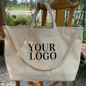 Sac fourre-tout écologique en coton naturel avec options personnalisables, idéal pour le shopping et les cadeaux - Product Image 2