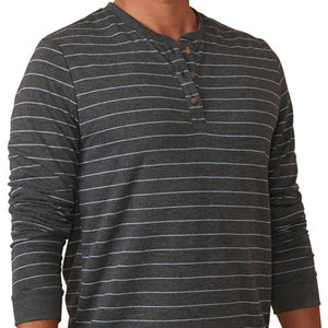 T-shirt à manches longues pour homme, gris, col rond, coupe classique, tricoté, couleur unie, style décontracté, respirant, polyester - Product Image 2