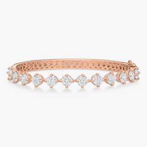 Diamond Bangle Bracelet <b>Big</b> Round Cut Lab Grown 14k 18k Solid Gold Prong Set Elegant Statement Modern Cuff <b>Box</b> Lock Fine <b>Jewelry</b> - Product Image 5