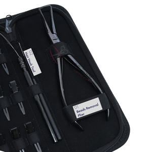 Wholesale Black Hair Extension tools Set featuring 7 Inch Removal Plier 12 Pack Duckbill Clips Wire Loop Tool & Pulling Hook - Product Image 3