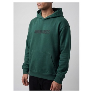 Sweat à capuche vert délavé à l'acide avec inscription graphique BORN RACES pour un style streetwear tendance et d'inspiration vintage - Product Image 3