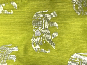 Ensemble haut tissé orné et pantalon palazzo Twisha, corail et vert citron, vêtements ethniques pour femmes - Product Image 3
