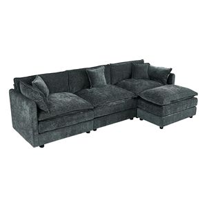 Set di Tre Chaise Longue Grigie con Poggiapiedi, Arredamento Moderno e Confortevole per la Casa, 2018 - Product Image 5