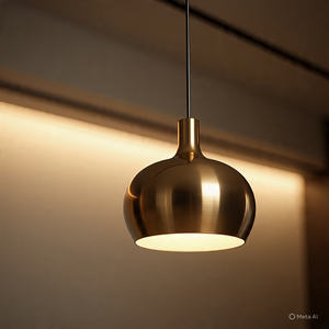 Luminaire suspendu au design moderne, luminaire suspendu en fer poli brillant, lampe de plafond pour salon et salle à manger - Product Image 1