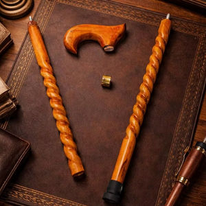 Bastón de Madera Maciza con Acabado Natural, Elegante Soporte para Senderismo y Camping, Bastón de Caminata BURAQ HANDICRAFT - Product Image 5