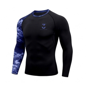 Camiseta de Protección Profesional para Hombre, de Secado Rápido, Manga Larga, Spandex/Poliéster, para Entrenamiento de Jiu Jitsu, Anti-Fricción - Product Image 1