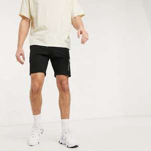 Pantalones Cortos Deportivos Negros de Moda con Bolsillos Tipo Cargo, 100% Algodón, Cintura Elástica, Transpirables, de Secado Rápido, para Hombre - Product Image 4