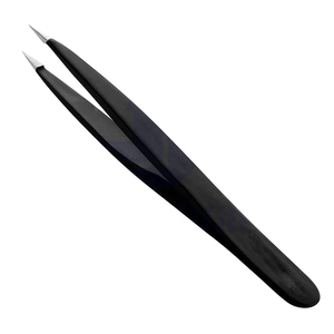 Pinzas de Cejas Profesionales de Acero Inoxidable Negro de Alta Calidad, Venta al por Mayor de Fábrica, 4 Estilos, Diseño Inclinado y Puntiagudo, Herramienta Clásica - Product Image 1