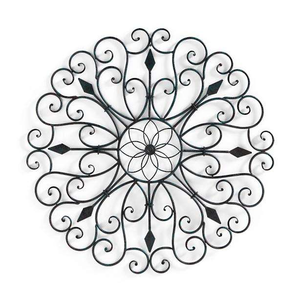 Matte Black Wrought Iron Wall Art <b>Cheap</b> Metal <b>Decorative</b> Accent for Living <b>Christmas</b> Garlands & Wreaths - Product Image 4