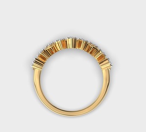Bague Éternité Géométrique en Diamants en Or Jaune, Sertie à Griffes, Style Classique pour Femme - Product Image 2