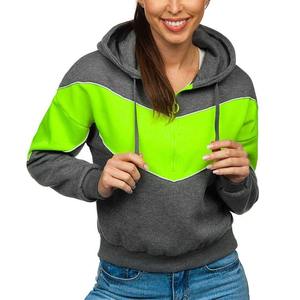 New Custom Printing women Hoodie Embroidery Logo Blank Hoodies High Quality half zipper hoodie for women with <b>puff</b> printing logo - Product Image 1