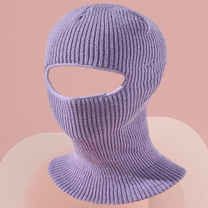 Masque facial intégral en acrylique 100% avec broderie personnalisée, vente en gros, 1 trou, tricoté, chaud, balaclava, masque de ski pour l'hiver - Product Image 4