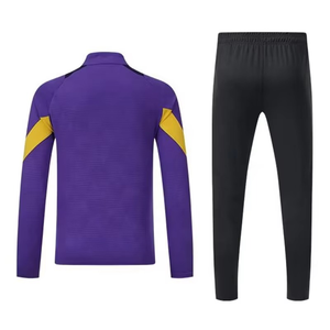 Nuevo Chándal Deportivo Personalizado Transpirable para Hombre, Talla Grande, para Entrenamiento, Gimnasio, Fútbol, Color Morado y Amarillo, 100% Poliéster - Product Image 5