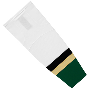White Knee High <b>Socks</b> With Black Gold Green Stripes <b>Breathable</b> Knitted Basketball <b>Socks</b> For Adults - Product Image 4